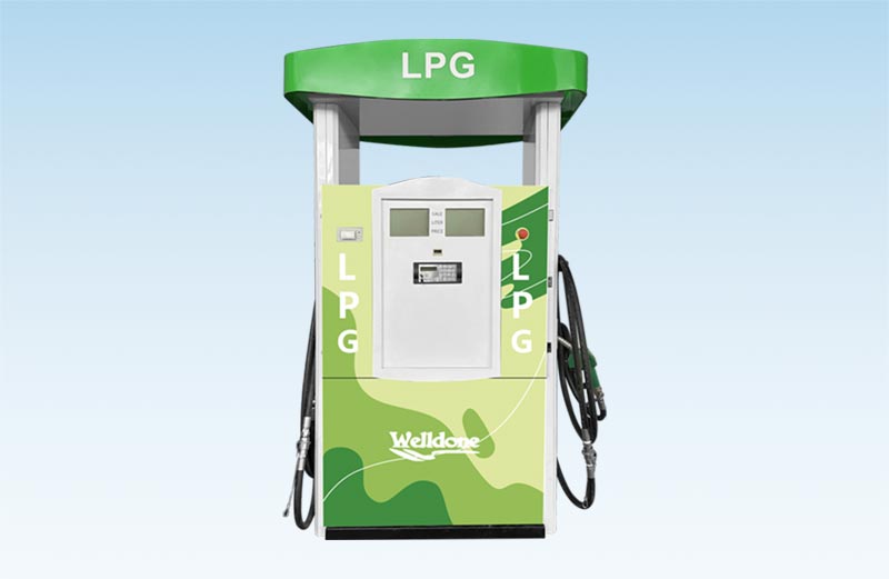 How does the nozzle of an LPG dispenser work?